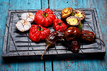 Image showing Dish of baked vegetables