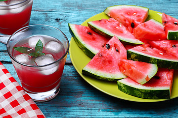 Image showing Cut slices of watermelon