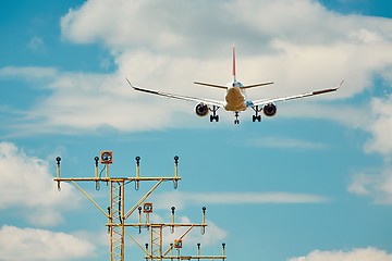 Image showing Airplane is landing