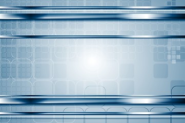 Image showing Tech abstract metallic background with squares