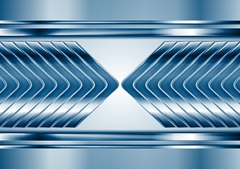Image showing Abstract blue metal tech arrows background