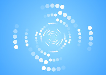 Image showing White halftone circles on blue background