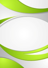 Image showing Green corporate wavy flyer background