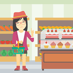 Image showing Woman refusing junk food vector illustration.