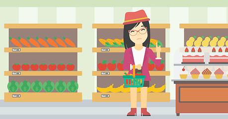 Image showing Woman refusing junk food vector illustration.