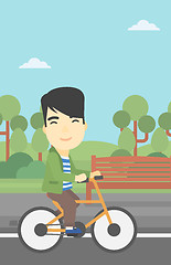Image showing Man riding bicycle vector illustration.