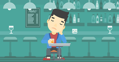 Image showing Man drinking at the bar vector illustration.