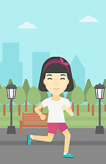 Image showing Young woman running vector illustration.