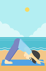 Image showing Man practicing yoga vector illustration.