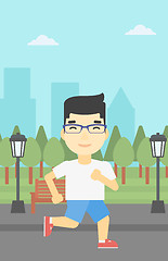 Image showing Young man running vector illustration.