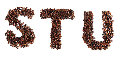 Image showing alphabet from coffee beans