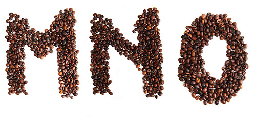 Image showing alphabet from coffee beans