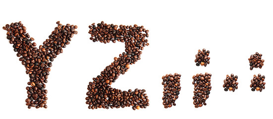 Image showing alphabet from coffee beans