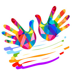 Image showing hands colorful illustration