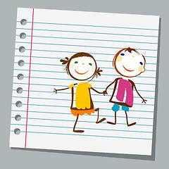 Image showing notebook paper cute couple