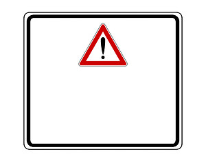 Image showing Attention sign with exclamation mark and added sign