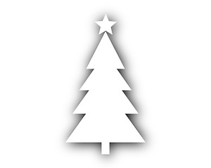 Image showing Christmas tree with star on white