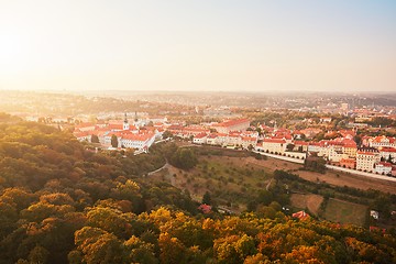 Image showing Skyline of historical part of Prague