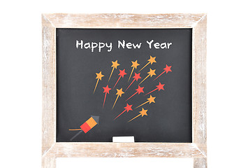 Image showing Happy New Year on blackboard