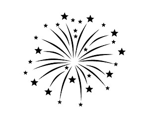 Image showing Fireworks display on white