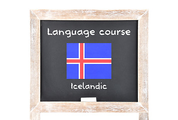 Image showing Language course with flag on board