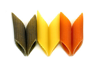 Image showing three colours penne italian pasta
