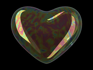 Image showing Heart shaped soap bubble