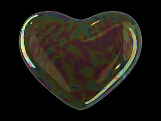 Image showing Heart shaped soap bubble