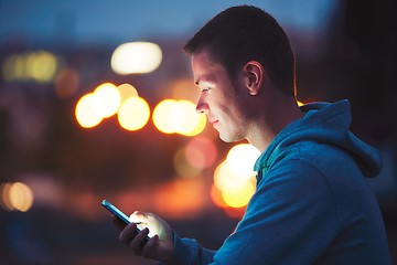 Image showing Alone with mobile phone