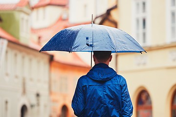 Image showing Man in rainy day