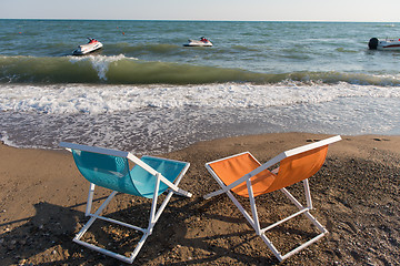 Image showing colorful beach chairs