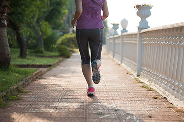 Image showing sporty woman jogging