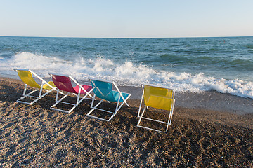 Image showing colorful beach chairs