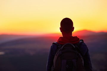 Image showing Sunset on the mountain top