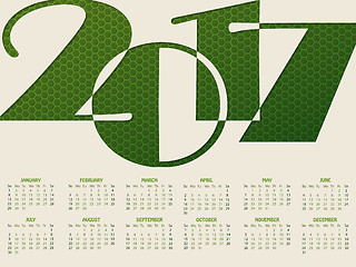 Image showing Simple 2017 typography calendar 