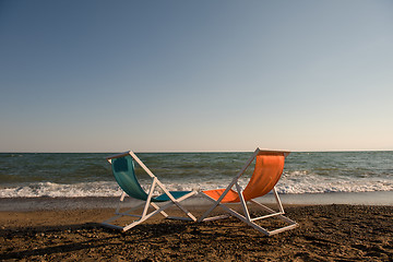 Image showing colorful beach chairs