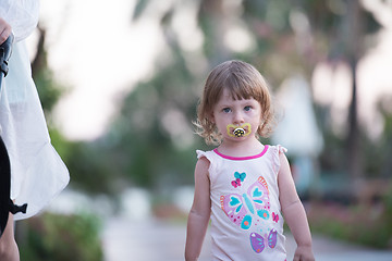 Image showing girl and mother walking