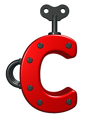 Image showing letter c with decorative pieces - 3d rendering