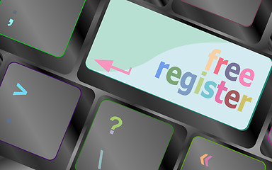 Image showing free register computer key showing internet login vector keyboard key. keyboard button. Vector illustration