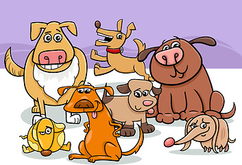 Image showing dogs group cartoon illustration