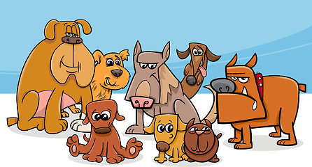 Image showing dogs group cartoon