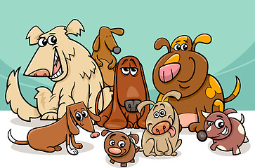 Image showing funny dogs group cartoon