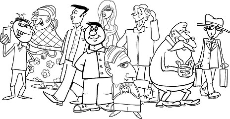 Image showing people group cartoon