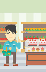 Image showing Man refusing junk food vector illustration.