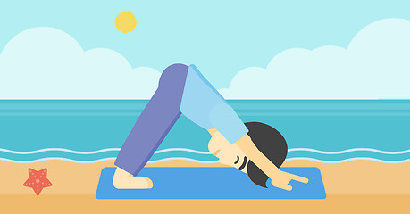 Image showing Man practicing yoga vector illustration.