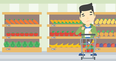 Image showing Man with shopping list vector illustration.