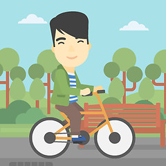 Image showing Man riding bicycle vector illustration.