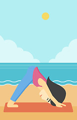 Image showing Woman practicing yoga vector illustration.