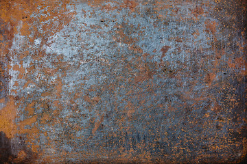 Image showing Steel walkway mats sprayed red rust.