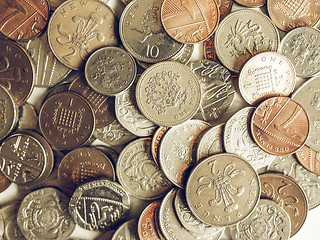 Image showing Vintage Pound coins